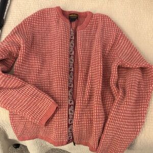 Woolrich Coral Zip-Up Knit Sweater